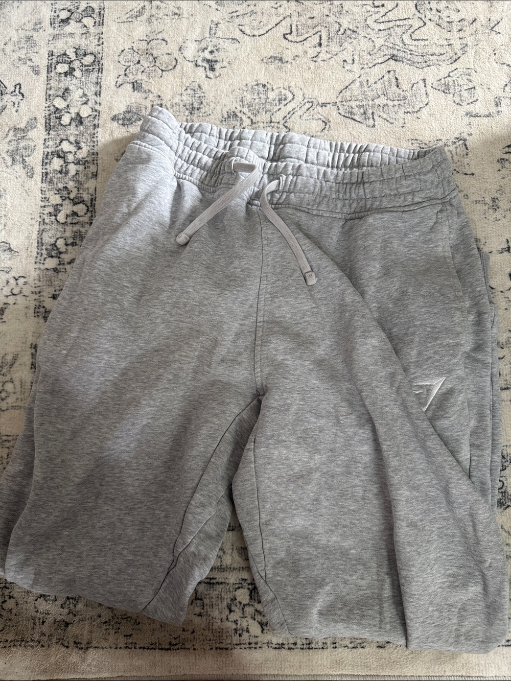 Gymshark Light Gray Track Shorts with Drawstring